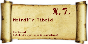 Molnár Tibold névjegykártya